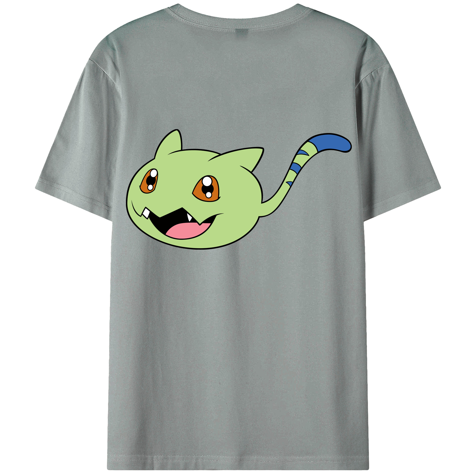 （画像用） Digimon デジタルモンスター/デジモン 綿100％ メンズ半袖Tシャツ（バックプリント） 通気性